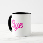 Mug Cool Drôle Chat Avec Texte Rose Bye (Devant gauche)