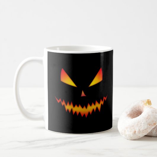Mug Cool effrayant Jack O'Lantern visage Halloween noi (Avec donut)