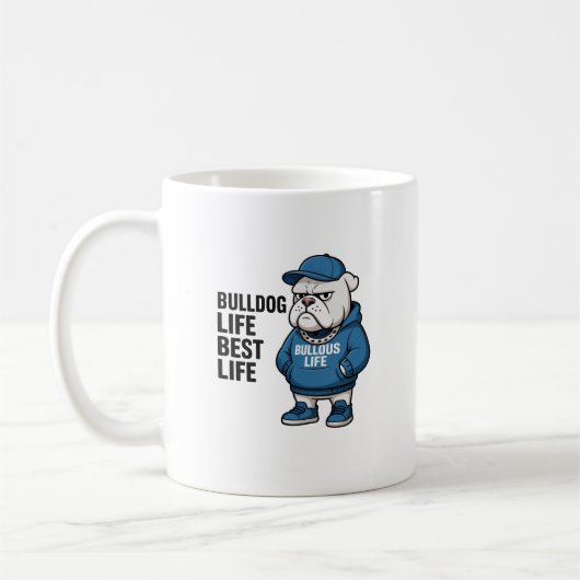 Mug Cool English Bulldog Life Cartoon (Gauche)