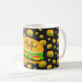 Mug Cool et amusant yummy burger motif Monogramme (Devant droit)