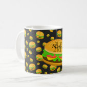 Mug Cool et amusant yummy burger motif Monogramme (Devant gauche)