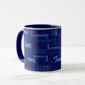 Mug Cool et bleu, créez votre propre Motif de nom (Devant gauche)