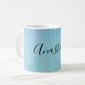 Mug Cool, Extraordinaire, Bleu avec ton nom (Devant gauche)