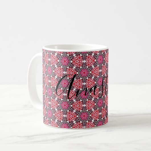 Mug Cool, Extraordinaire, Rose avec ton nom (Devant gauche)