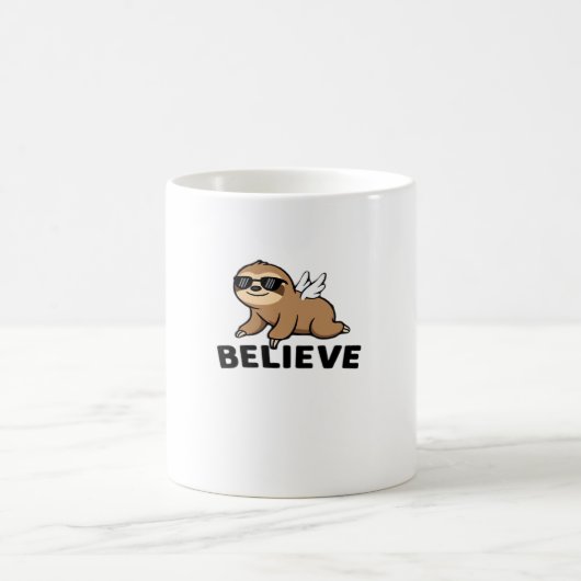 Mug Cool Flying Sloth Croyez Drôle Motivational Design (Centre)