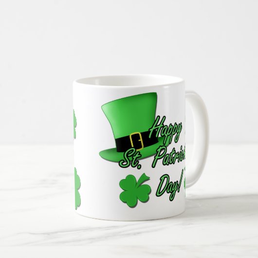 Mug Cool fun Chapeau vert haut Shamrocks St Patricks D (Devant droit)