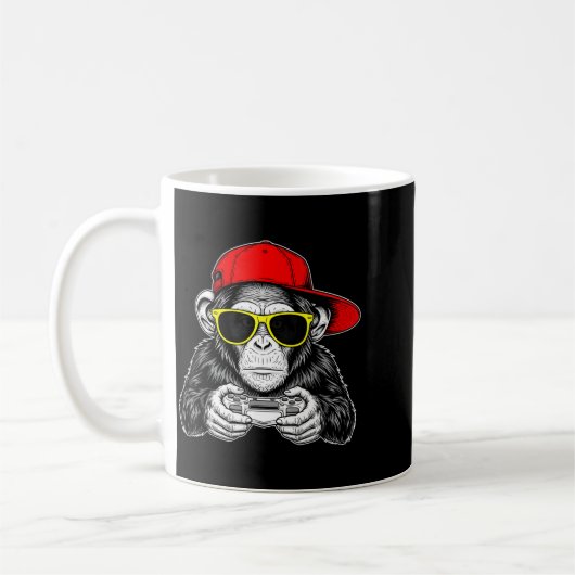 Mug Cool Gamer Monkey With Controller Funny Gaming Vid (Gauche)