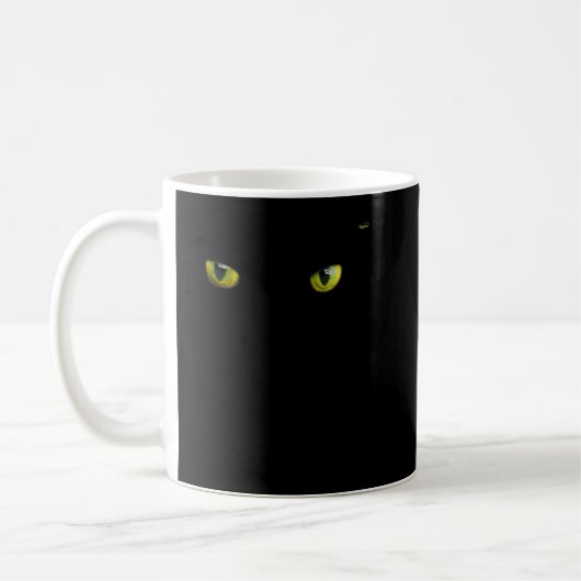 Mug Cool Halloween visage de chat jaune sur chemise no (Gauche)