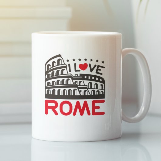Mug Cool I Love Rome Italy Colosseum Travel