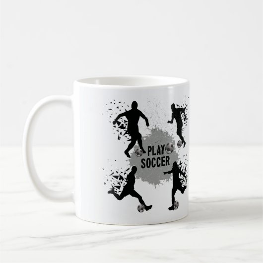 Mug Cool Jouer des silhouettes de football (Gauche)