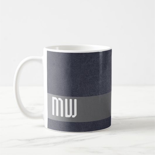 Mug Cool Leather Metal Stripe Bold Monogram (Gauche)