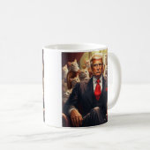 Mug Cool MAGA Cat TRUMP entouré de KITTENS drôle (Devant droit)