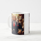 Mug Cool MAGA Cat TRUMP entouré de KITTENS drôle (Devant gauche)