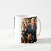 Mug Cool MAGA Cat TRUMP entouré de KITTENS drôle (Devant droit)