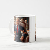 Mug Cool MAGA Cat TRUMP entouré de KITTENS drôle (Devant gauche)