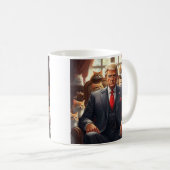 Mug Cool MAGA Cat TRUMP entouré de KITTENS drôle (Devant droit)