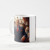 Mug Cool MAGA Cat TRUMP entouré de KITTENS drôle (Devant gauche)