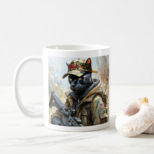 Mug Cool MAGA Chat avec pistolet et camouflage PANNEAU