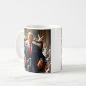 Mug Cool MAGA Rabbit TRUMP entouré de BUNNYS drôle (Devant gauche)