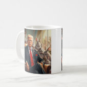 Mug Cool MAGA Rabbit TRUMP entouré de BUNNYS drôle (Devant gauche)