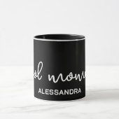 Mug Cool maman monogramme noir blanc typographie simpl (Centre)