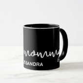 Mug Cool maman monogramme noir blanc typographie simpl (Devant droit)