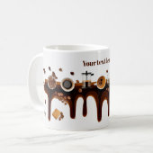 Mug Cool mignon tableau de boissons de café texte pers (Devant gauche)