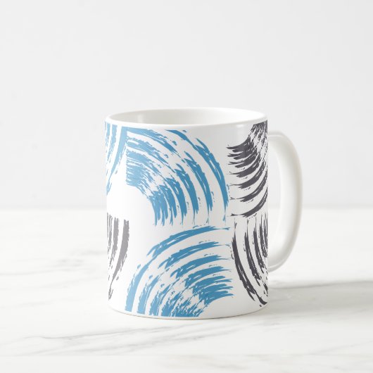 Mug Cool, moderne, bleu abstrait tendance (Devant droit)