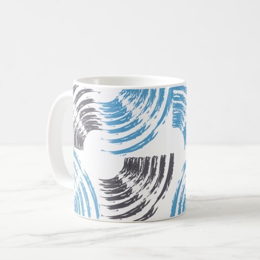 Mug Cool, moderne, bleu abstrait tendance (Devant gauche)