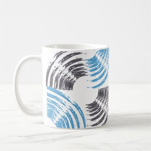 Mug Cool, moderne, bleu abstrait tendance (Gauche)