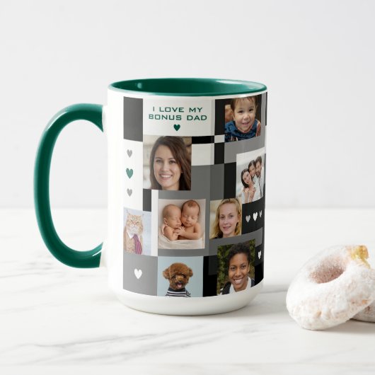 Mug Cool Moderne Famille Cadeau 18 Photos Aimer Vous S (Avec donut)