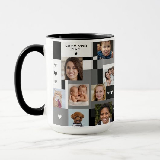 Mug Cool Moderne Famille Cadeau Ajouter 18 Photos Aime (Gauche)