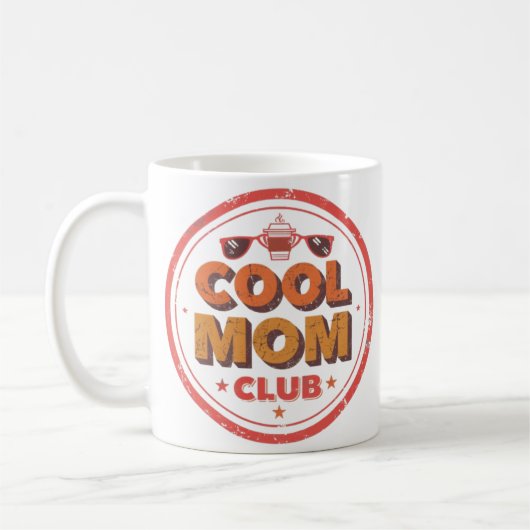 Mug Cool Mom Club | Retro Badge Logo (Gauche)
