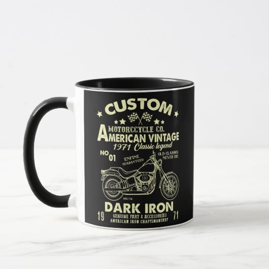 Mug Cool Motorcycle Co 1971 Anniversaire American Vint (Gauche)