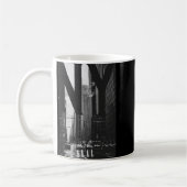 Mug Cool New York City Abstract Skyline, Black &amp; W (Gauche)
