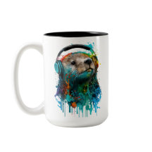 Mug cool Otter, Portant Un Casque !