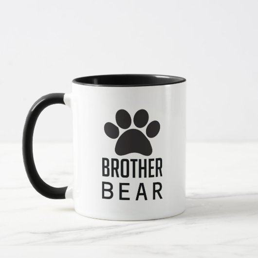Mug cool Ours frère ajouter monogramme (Gauche)