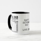 Mug Cool papa Fête des pères noire et blanche (Devant gauche)