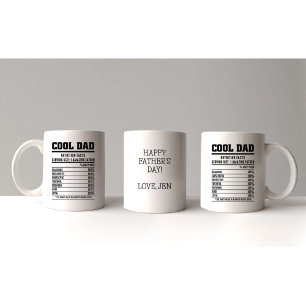 Mug Cool papa Fête des pères noire et blanche