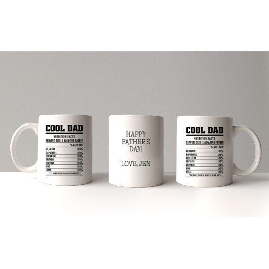 Mug Cool papa Fête des pères noire et blanche
