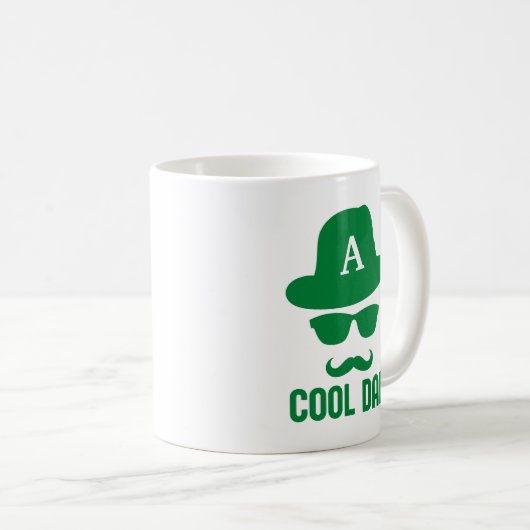 Mug Cool papa Meilleur DAD Jamais cool papa avec Monog (Devant droit)