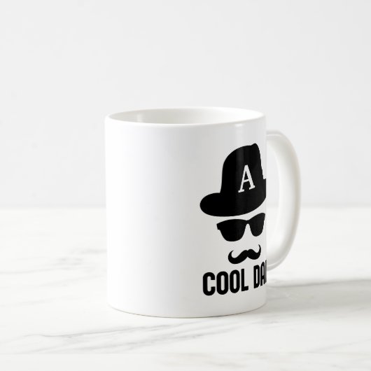 Mug Cool papa Meilleur DAD Jamais cool papa avec Monog (Devant droit)