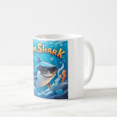 Mug Cool Papa Shark Dessin dessiné (Devant droit)