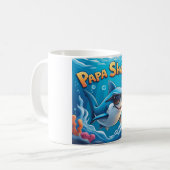 Mug Cool Papa Shark Dessin dessiné (Devant gauche)