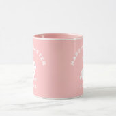 Mug Cool Pastel Rose Blanc Joyeux lapin de Pâques lapi (Centre)