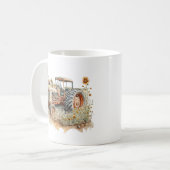 Mug Cool Pays tracteur agricole rustique ajouter monog (Devant gauche)