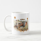 Mug Cool Pays tracteur agricole rustique ajouter monog (Gauche)