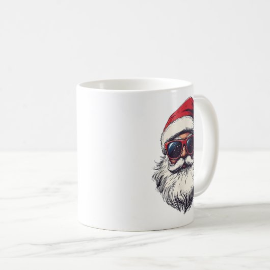 Mug Cool Père Noël Face Sungles Rétro hommes Noël (Devant droit)