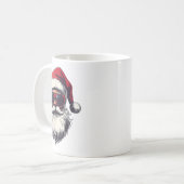 Mug Cool Père Noël Face Sungles Rétro hommes Noël (Devant gauche)