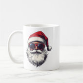 Mug Cool Père Noël Face Sungles Rétro hommes Noël (Gauche)